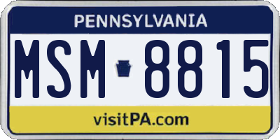 PA license plate MSM8815