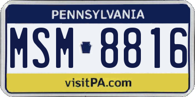 PA license plate MSM8816
