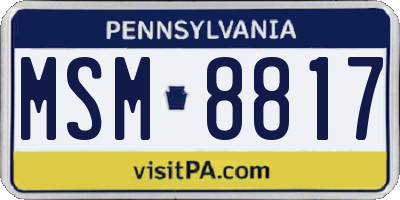 PA license plate MSM8817