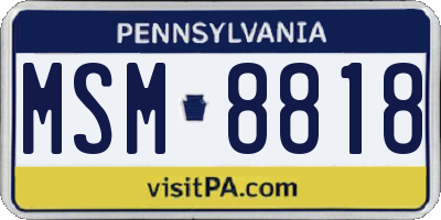 PA license plate MSM8818