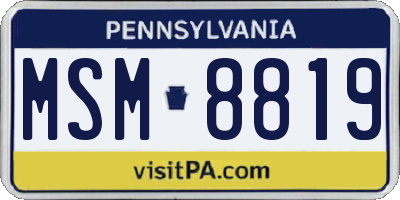 PA license plate MSM8819