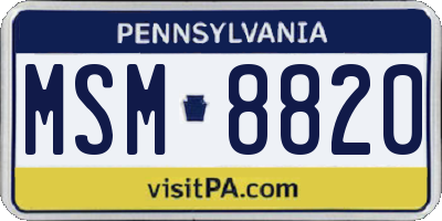 PA license plate MSM8820