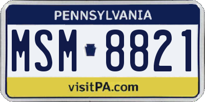 PA license plate MSM8821
