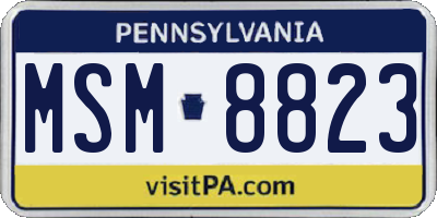 PA license plate MSM8823