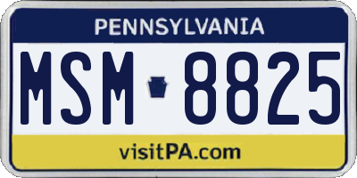 PA license plate MSM8825