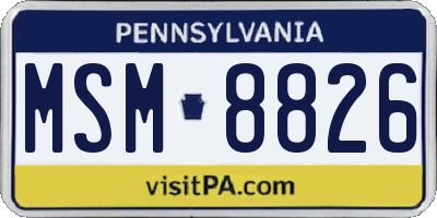 PA license plate MSM8826