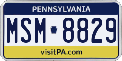 PA license plate MSM8829