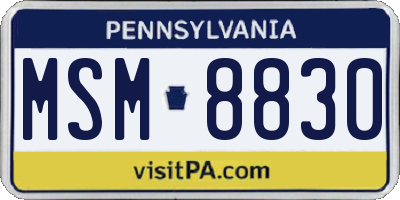 PA license plate MSM8830