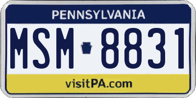 PA license plate MSM8831