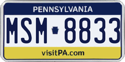 PA license plate MSM8833
