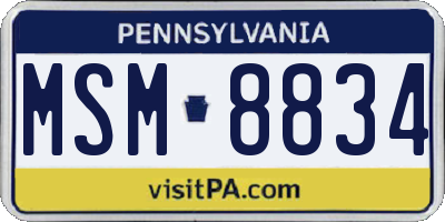 PA license plate MSM8834