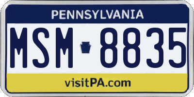 PA license plate MSM8835