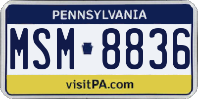 PA license plate MSM8836