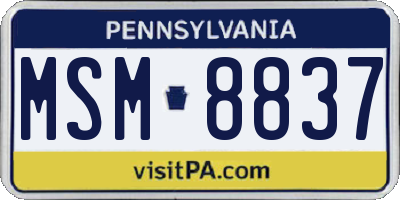 PA license plate MSM8837