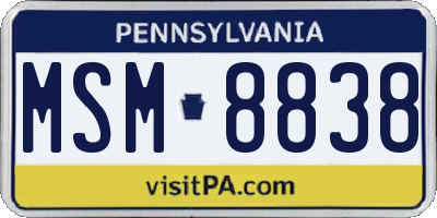 PA license plate MSM8838