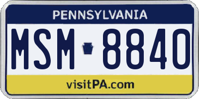 PA license plate MSM8840