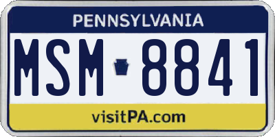 PA license plate MSM8841