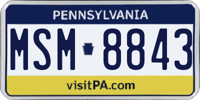 PA license plate MSM8843