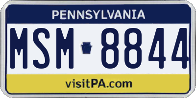PA license plate MSM8844