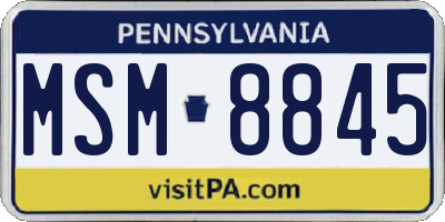 PA license plate MSM8845