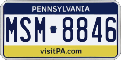 PA license plate MSM8846