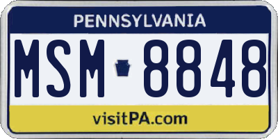 PA license plate MSM8848