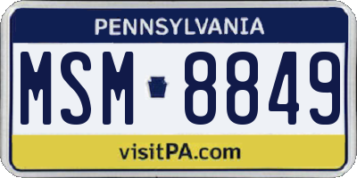 PA license plate MSM8849
