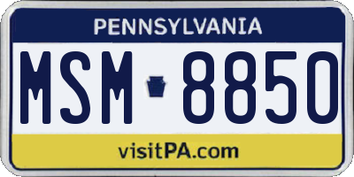 PA license plate MSM8850