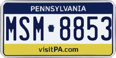PA license plate MSM8853