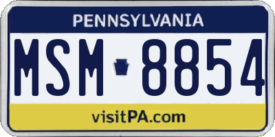 PA license plate MSM8854