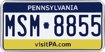 PA license plate MSM8855