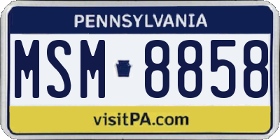PA license plate MSM8858