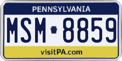 PA license plate MSM8859