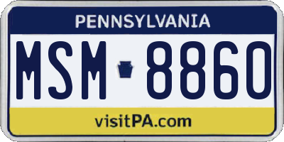 PA license plate MSM8860