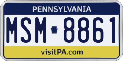 PA license plate MSM8861