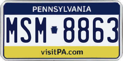 PA license plate MSM8863