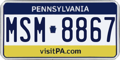PA license plate MSM8867
