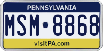 PA license plate MSM8868