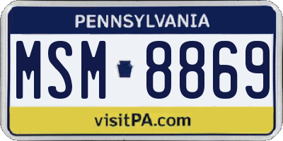 PA license plate MSM8869