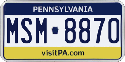 PA license plate MSM8870