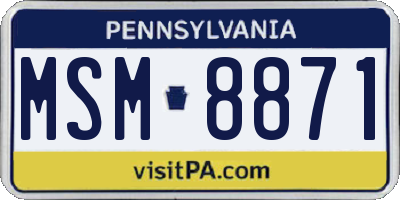 PA license plate MSM8871