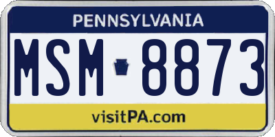 PA license plate MSM8873