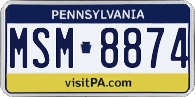 PA license plate MSM8874