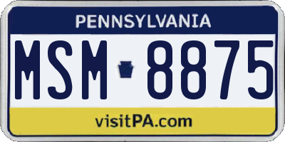 PA license plate MSM8875