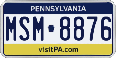 PA license plate MSM8876