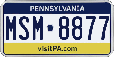 PA license plate MSM8877