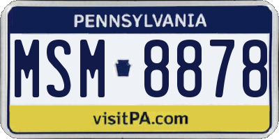 PA license plate MSM8878