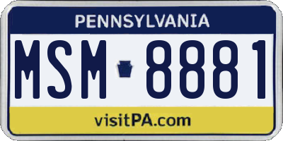 PA license plate MSM8881