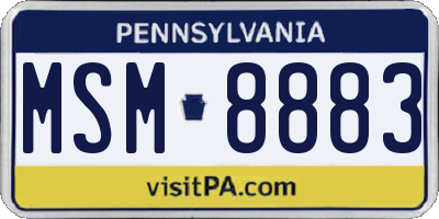PA license plate MSM8883