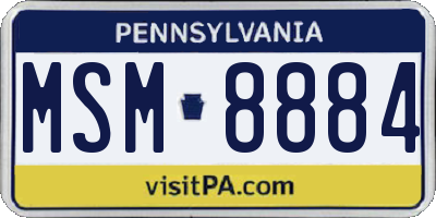 PA license plate MSM8884